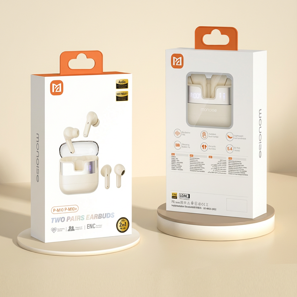 MONOISE PM10 Smart Touch Screen Wireless Earbuds
